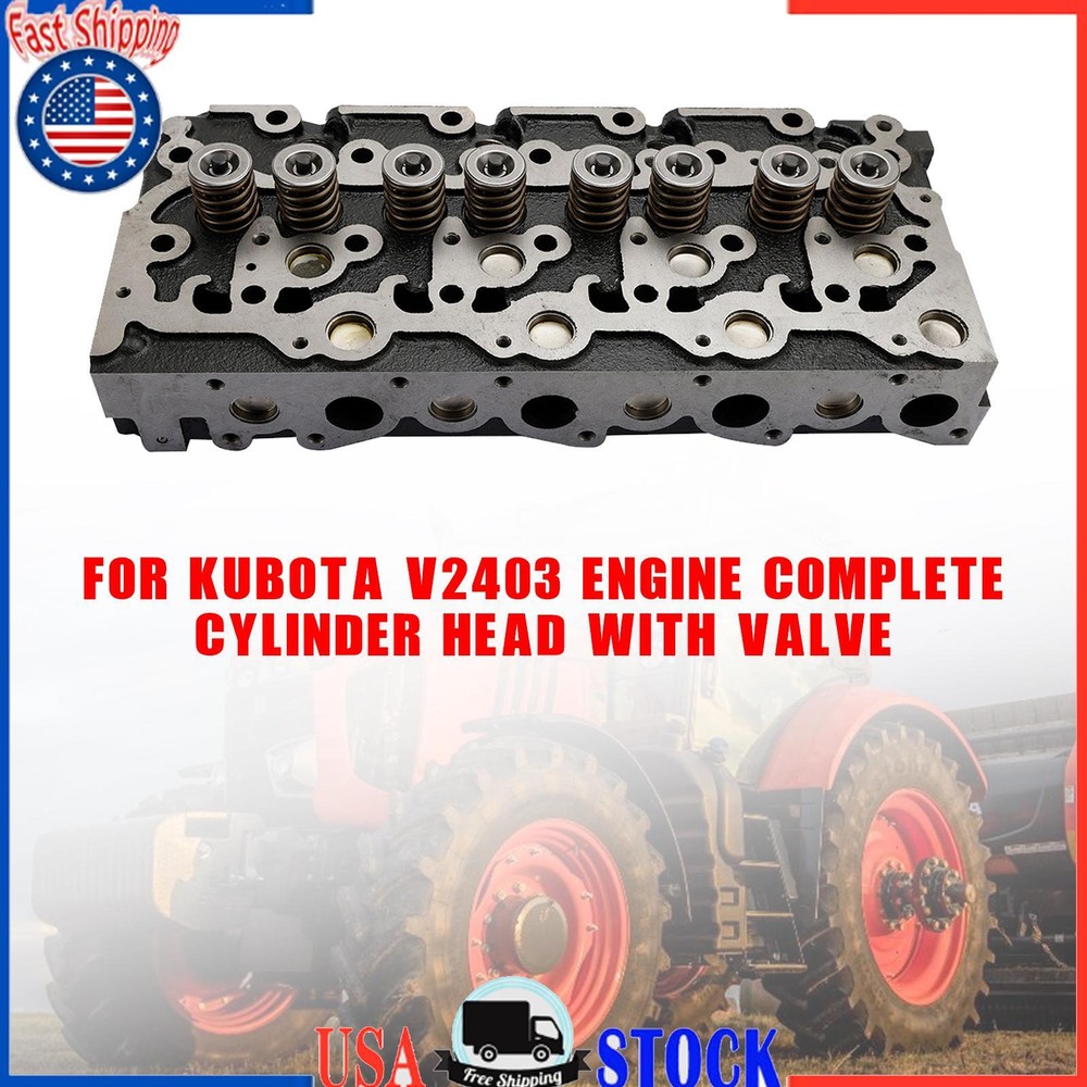 NEW 1pc Complete Cylinder Head Assy With Valves For Kubota V2403 Engine USA