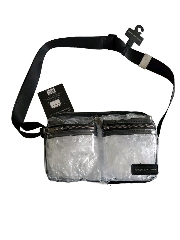 NWT Adrienne Vittadini Stadium Approved Bag Clear Transparent Crossbody Waist