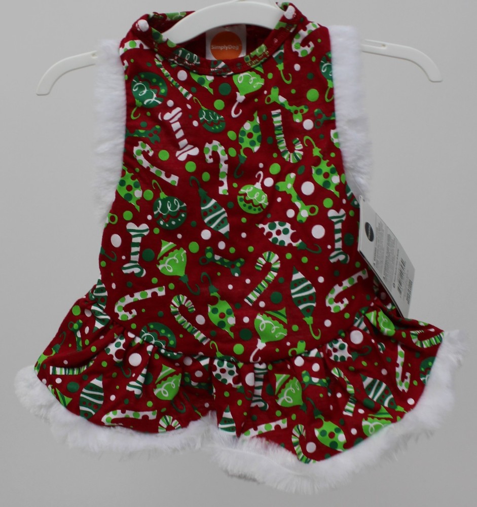 Festive Red Candy Cane Dress for Small Pets 6-8 in New with Tags  