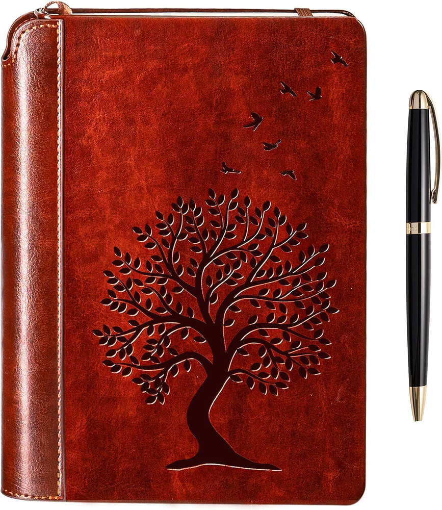 Tree of Life Journal Gift Set - Hardcover Vegan Leather, 192 Pages, Includes Pen