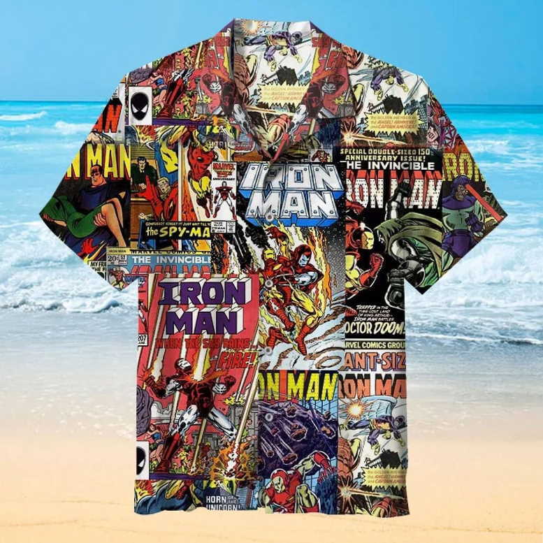 Vintage Comics Iron Man 3D Printed Hawaiian Aloha Shirt