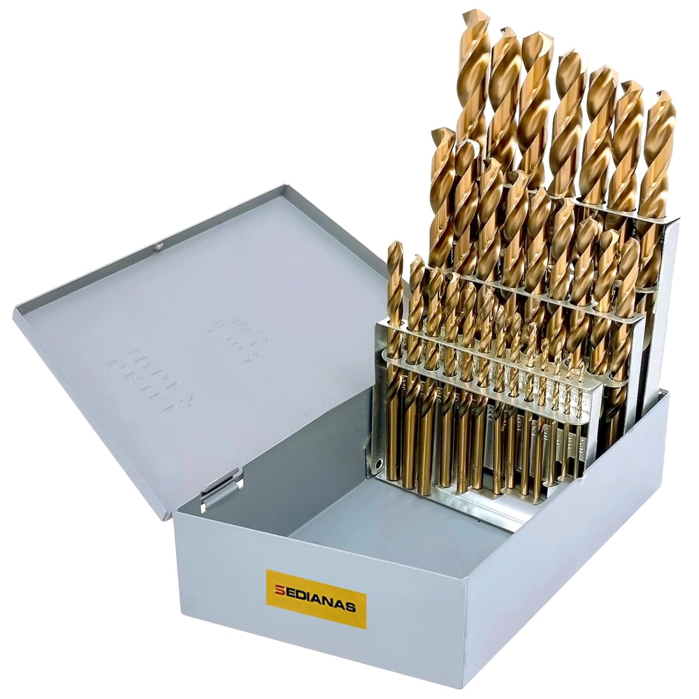 Cobalt Drill Bit Set - 29Pcs M35 High Speed Steel Twist Drill Bits for Hardened