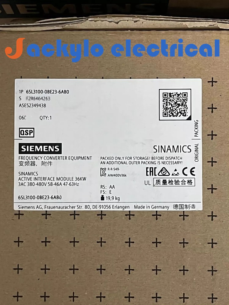 6SL3100-0BE23-6AB0 NEW SIEMENS 6SL3 100-0BE23-6AB0 S120 ACTIVE INTERFACE MODULE