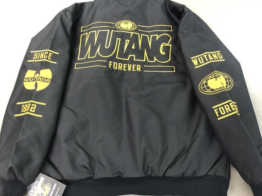 Wu-Tang Clan Black Button Stadium Jacket Men's Size L New