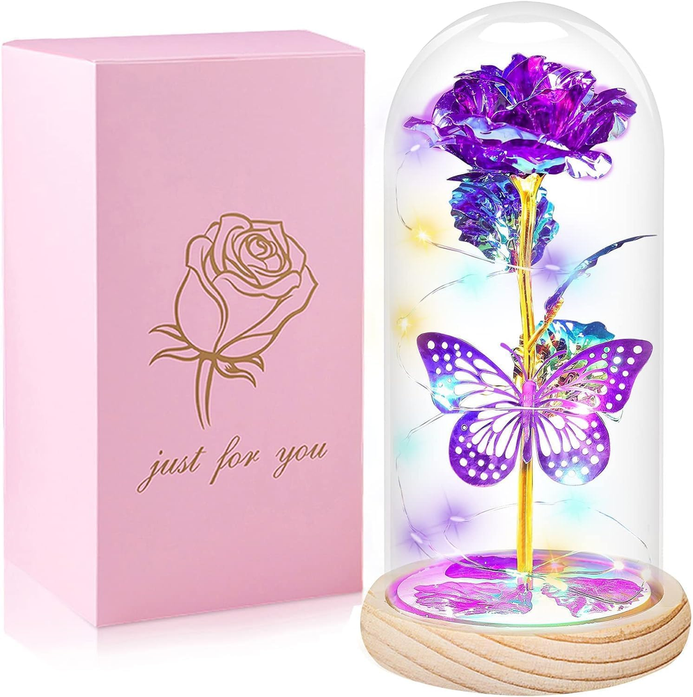 Purple Butterfly Rose Valentines Day Gifts For Women High-Quality Craftsmanship
