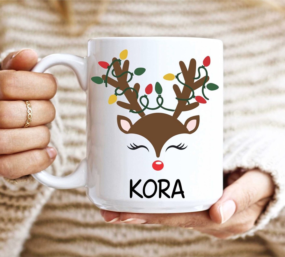 Funny Christmas Mug Hot Chocolate Mug Secret Santa Gift Reindeer Mug Personalize