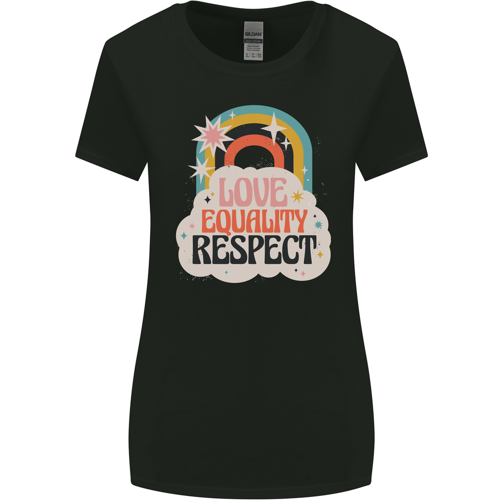 LGBT Love Equality Respect Gay Pride Day Womens Wider Cut T-Shirt-image