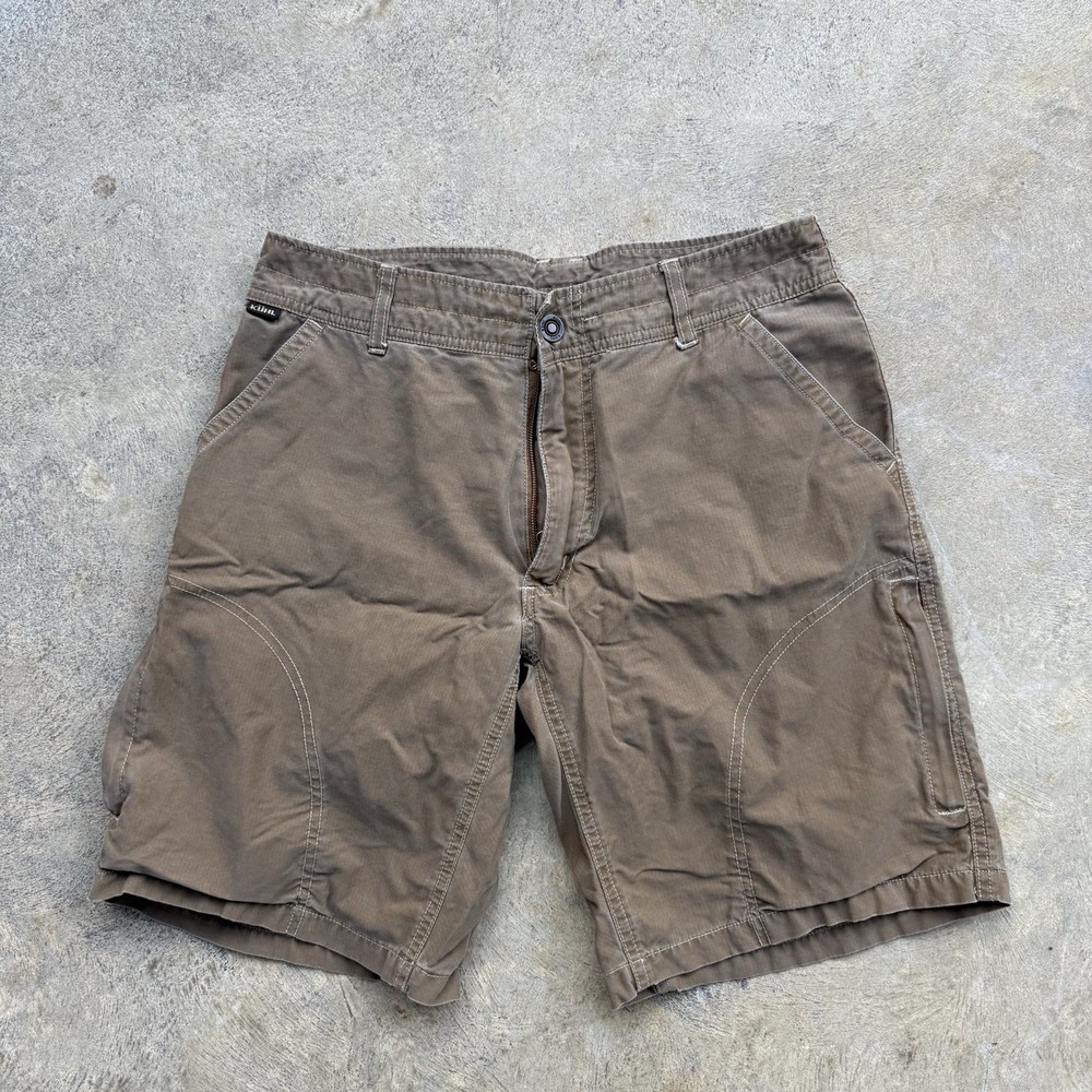 Kuhl Shorts Men's 30 Beige Flat Front Ramblr Stretch Quick Dry Outdoor Hiking