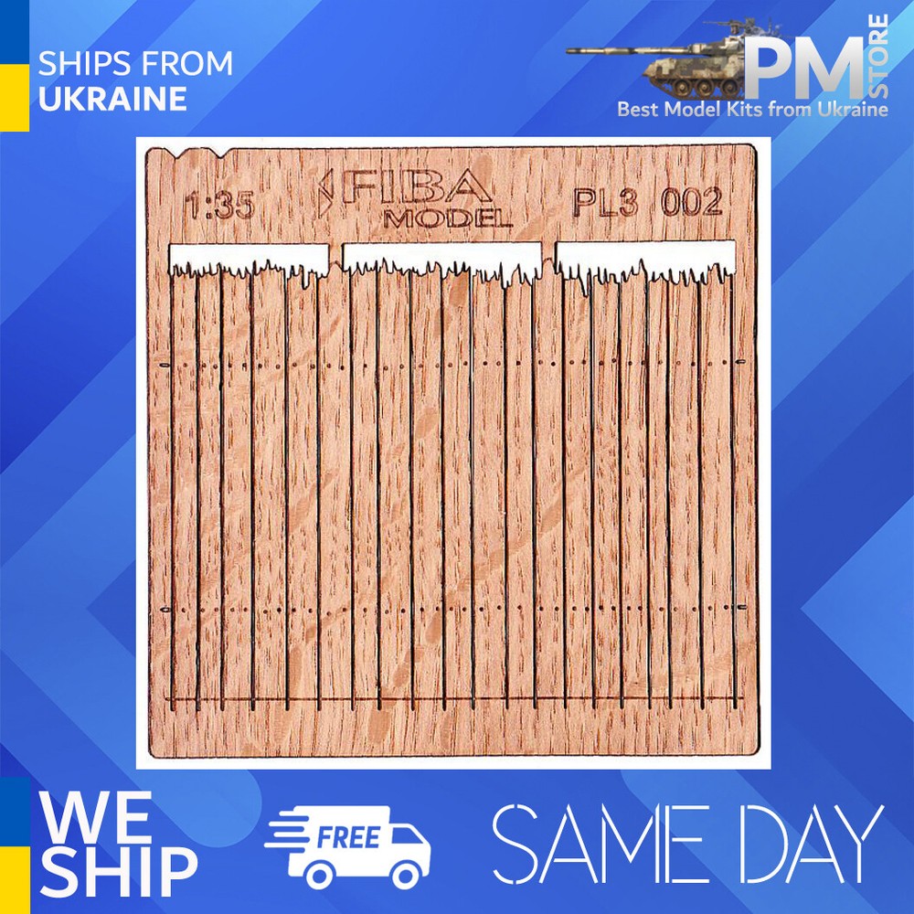 Model Scene PL3-002 1/35 Wooden fence Rough cut cedar privacy fence I