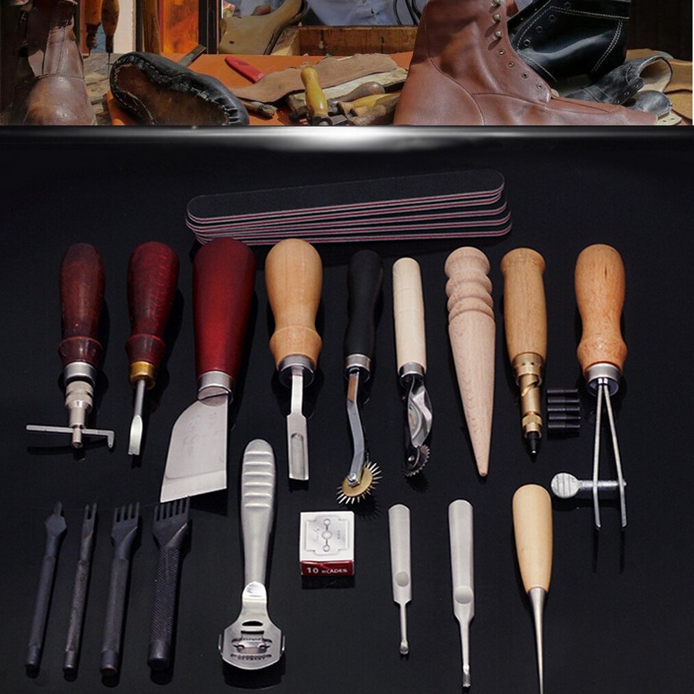 Basic Leather Working Tools Different Set Leather Stitching Carving Beginner DIY