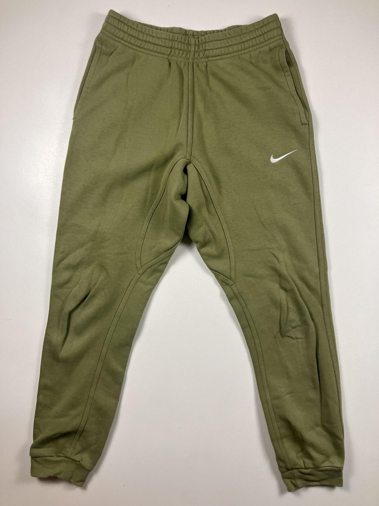 Nike Pants Mens Small Green Fleece Joggers Sweatpants Elastic Waist Cuffed