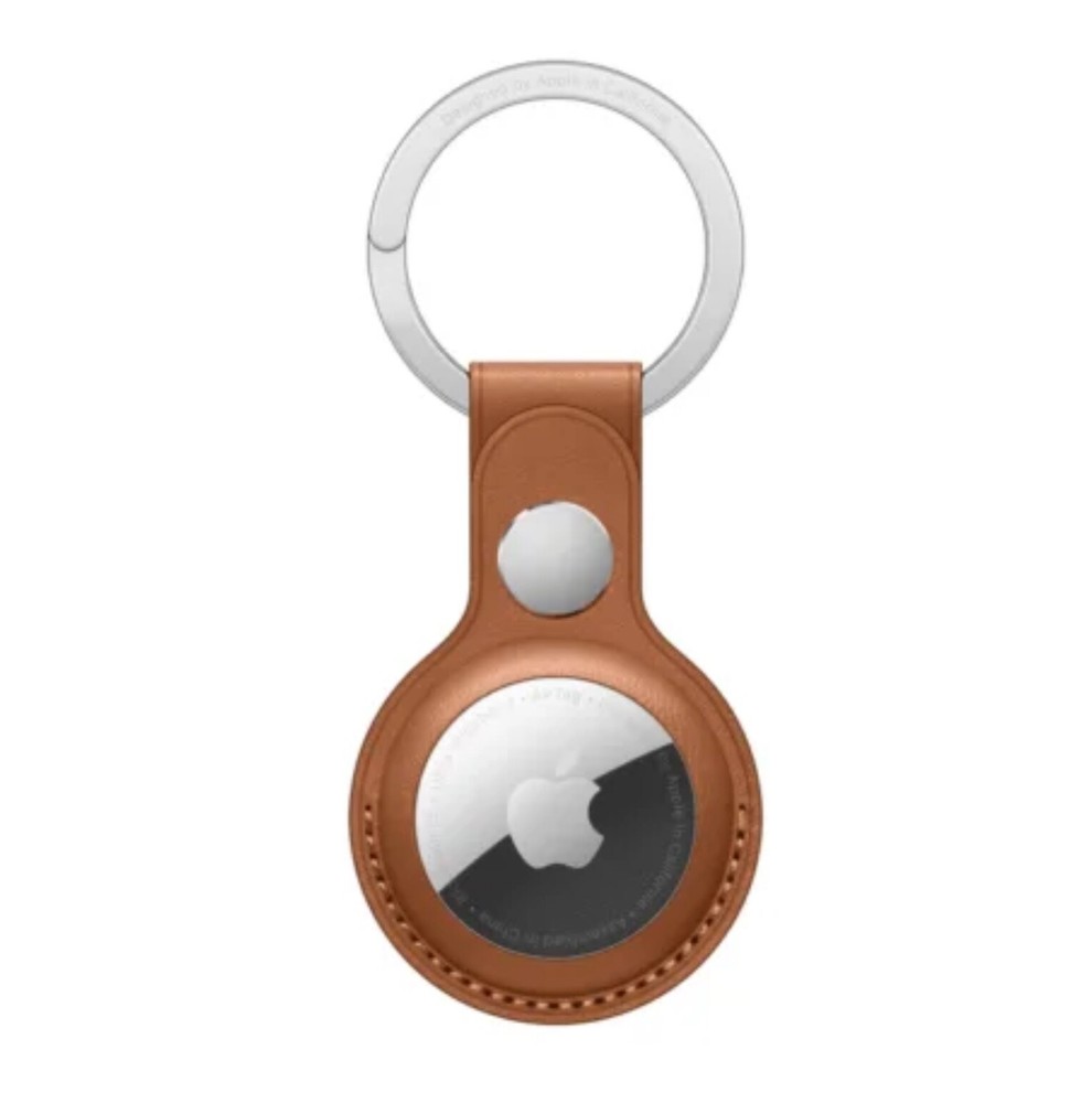 Apple AirTag with Leather Key Ring Color Golden Brown NWT