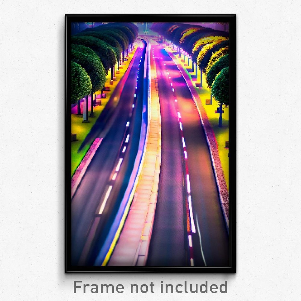 8-Bit Psychedelic Pixel Art Poster - Circular Avenue Trippy Gamer Print