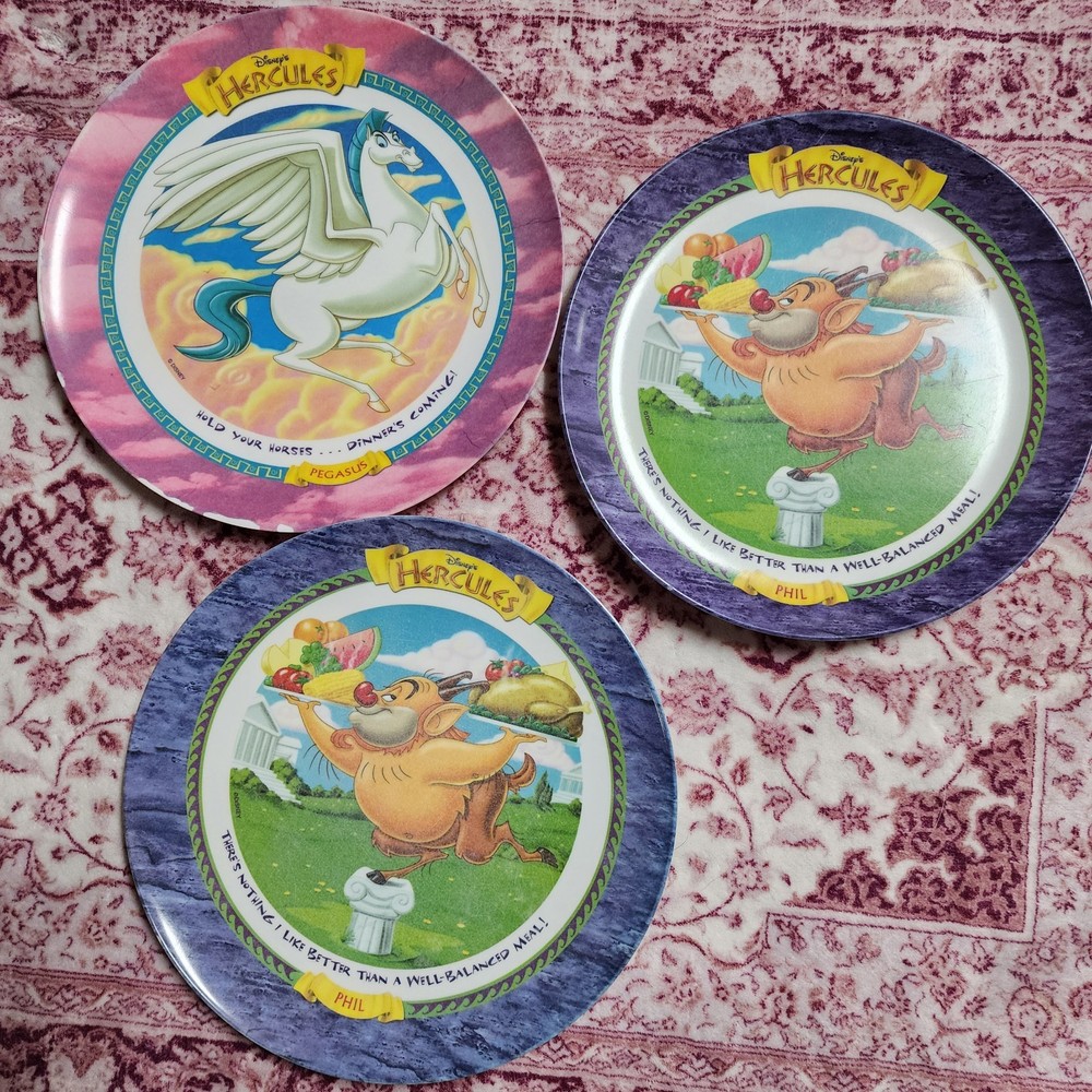 MCDonalds Disney Hercules Collector  Plate Promo  1997 9.5 Lot Of 3