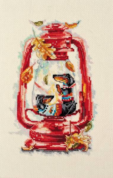 Cross stitch kit - Heat of October 16x24cm Yellow Aida 14ct needlepoint kit