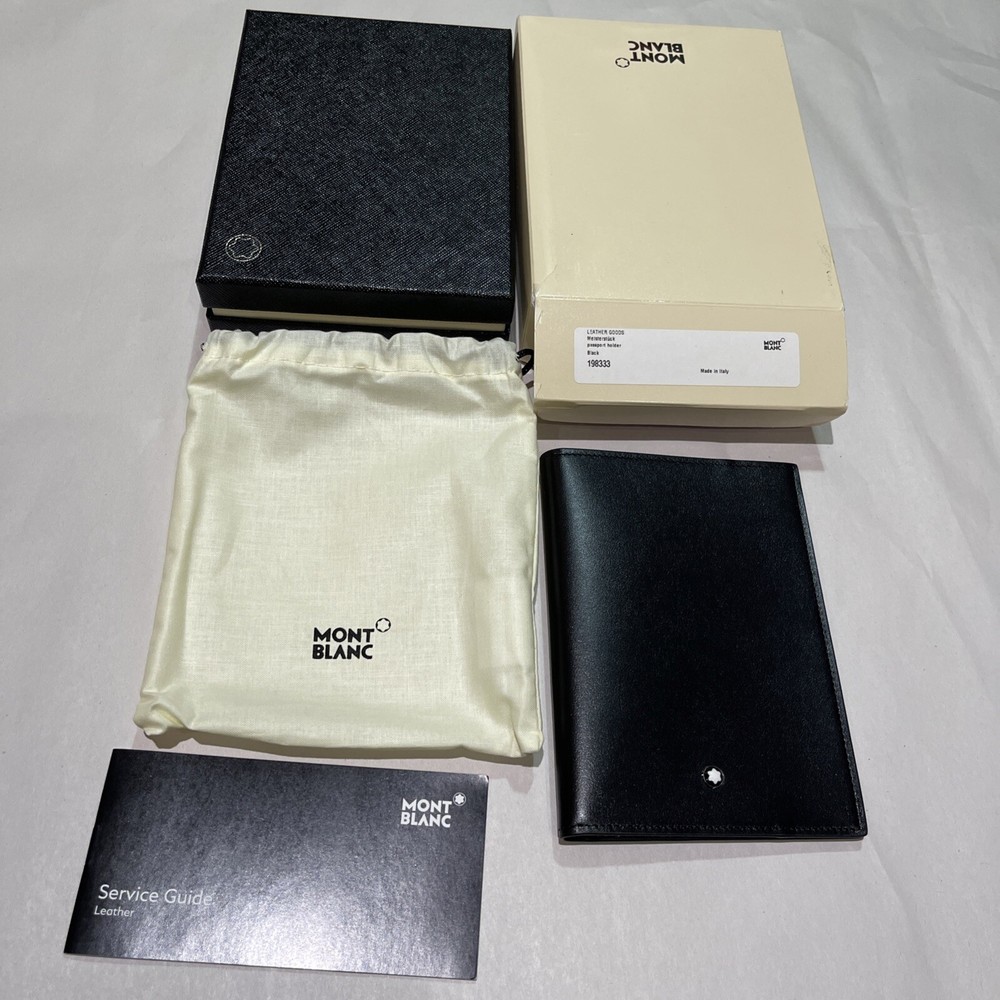 OEM Montblanc Meisterstück Soft Grain Leather Passport Holder 198333 Black NEW