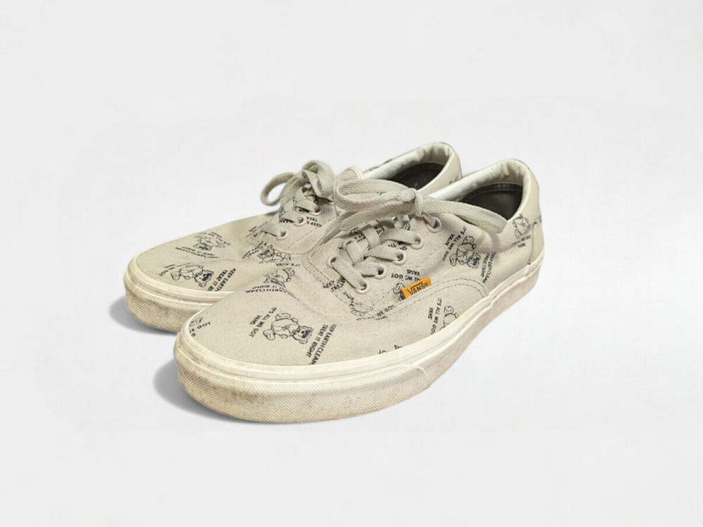 Vans Era Shoes Mens Size 10.5 World Code Clean Earth Awareness Oatmeal Marsh