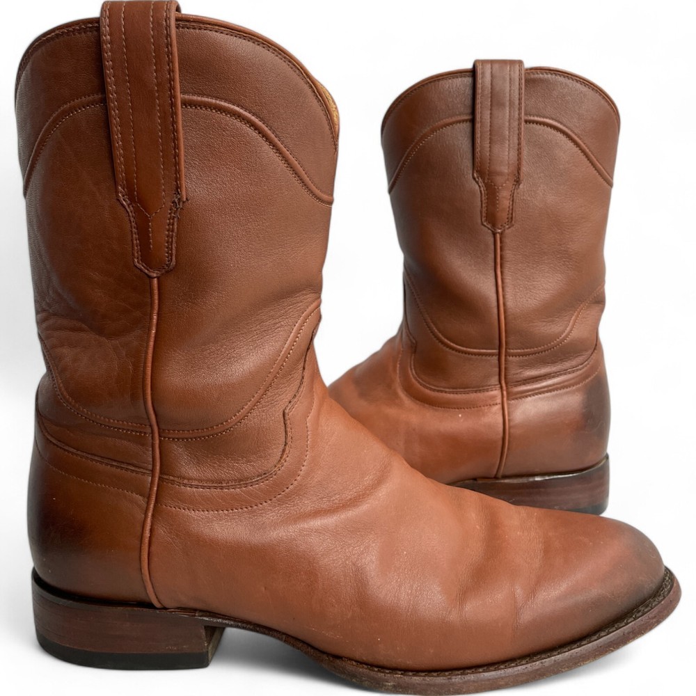 Tecovas The Earl 2682 Leather Western Boots Brown Cowboy Embroidered Men's 10 D