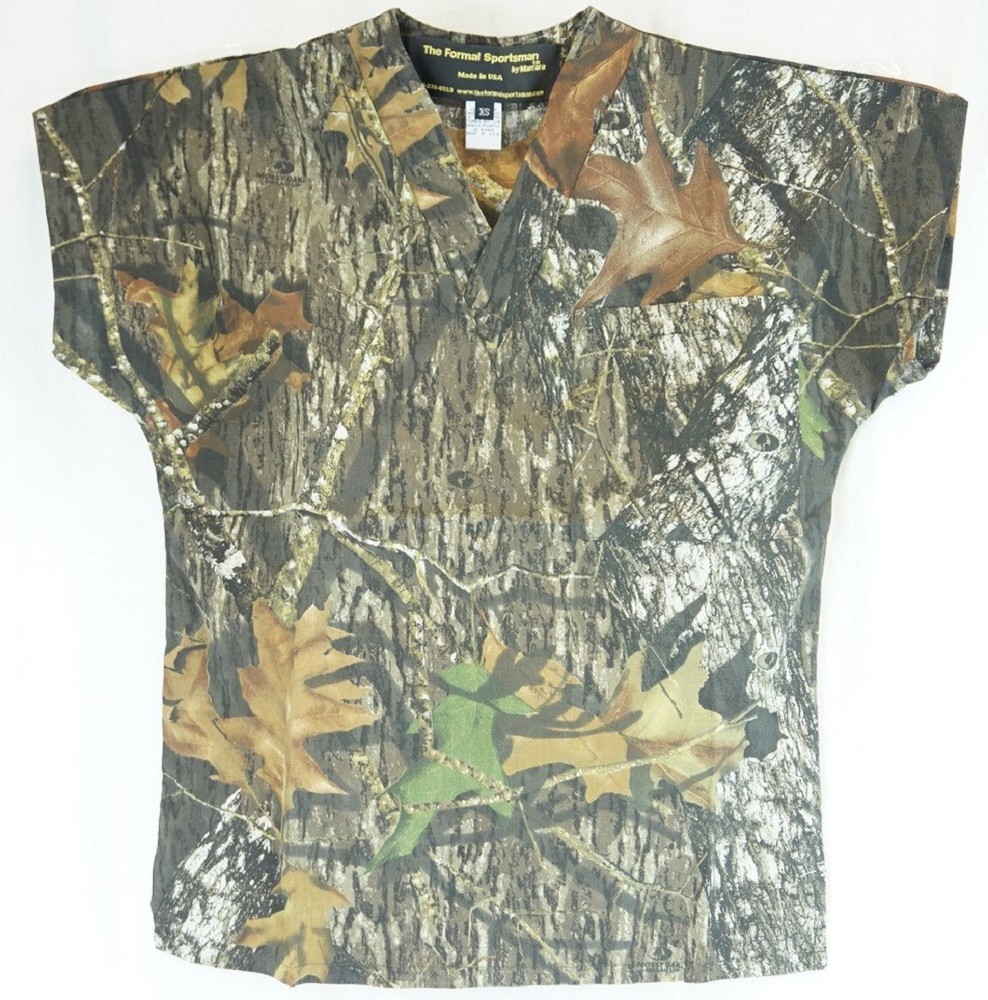 Mossy Oak Break-Up Camouflage Unisex Scrub Top Medical Vet XS S M