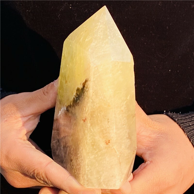880g Rare High-Quality Citrine Quartz Obelisk Healing Wand Point Crystal