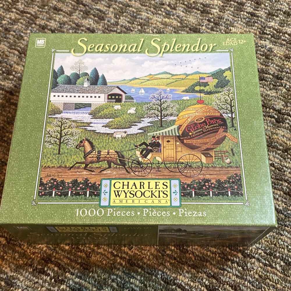 Hasbro Charles Wysocki SEASONAL SPLENDOR “Paper Boys” 1000 PC Puzzle 