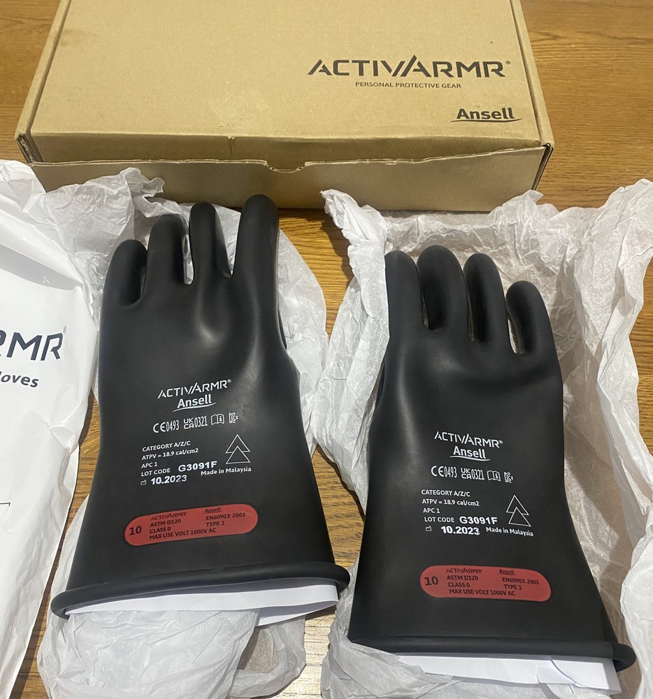 Ansell ActivArmr RIG011B, Electrical Protection Gloves, Class 0, Siz10(XL) 1Pair