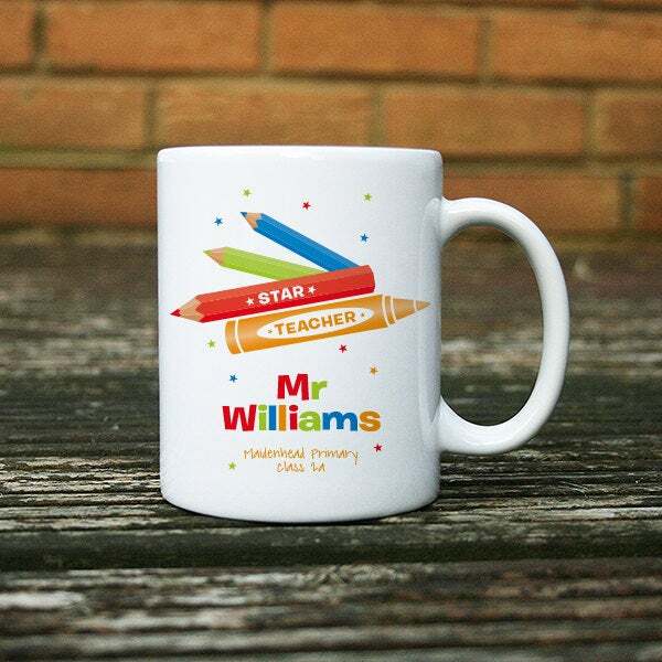 Personalised Thank You Star Teacher Mug Ceramic