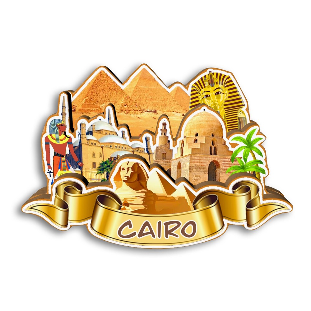 Cairo Egypt Refrigerator magnet 3D travel souvenirs wood