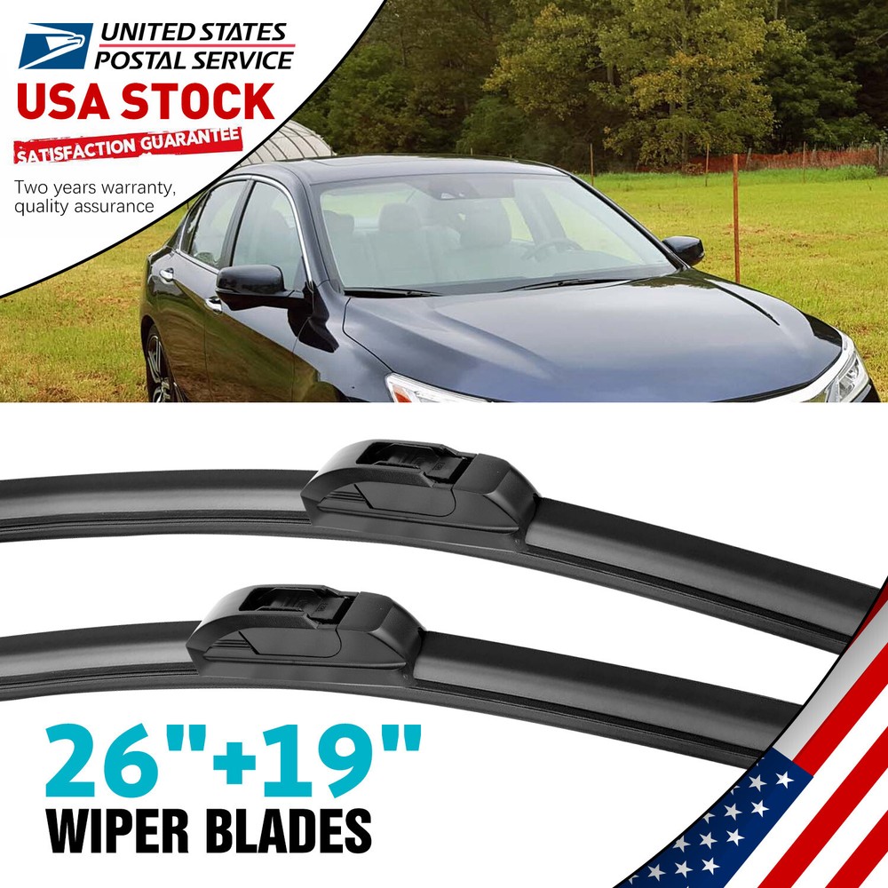 Durable 26+19 Inch U/J-Hook All-Season Windshield Wiper Blades Waterproof