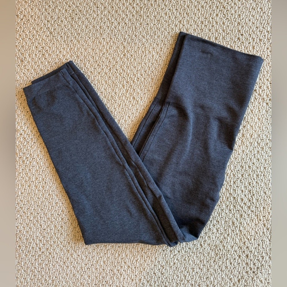 SPANX Womens Gray XL Leggings Comfy Stretch Seamless Waistband