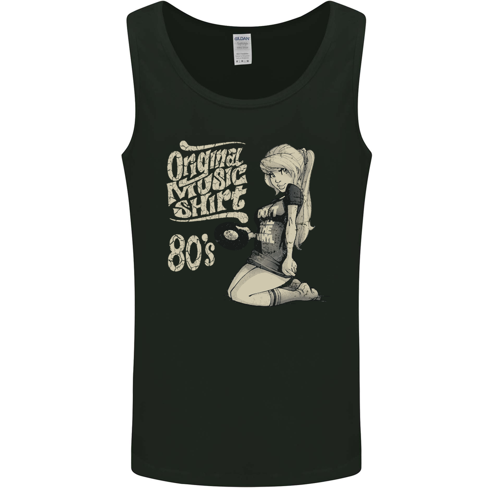 Original Music Shirt DJ Vinyl Turntable Mens Vest Tank Top