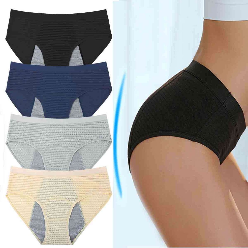Women Menstrual Period Underwear Plus Size Leak Proof Cotton Panties Briefs