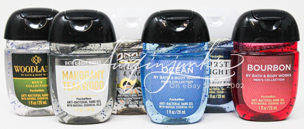 x6 Bath Body Works Pocketbac Hand Sanitizer Anti Bacterial Gel Men's Assorted