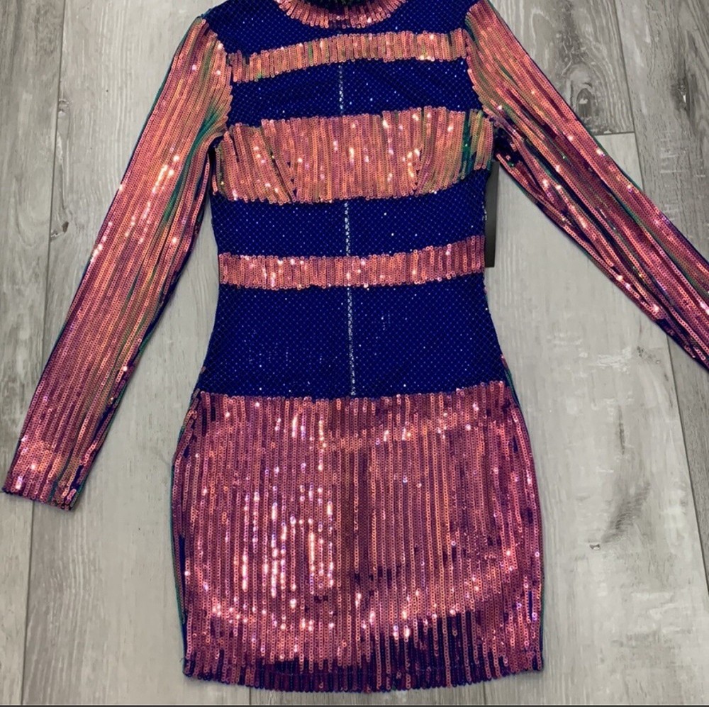 Sequin Mini Dress Long Sleeve Dress