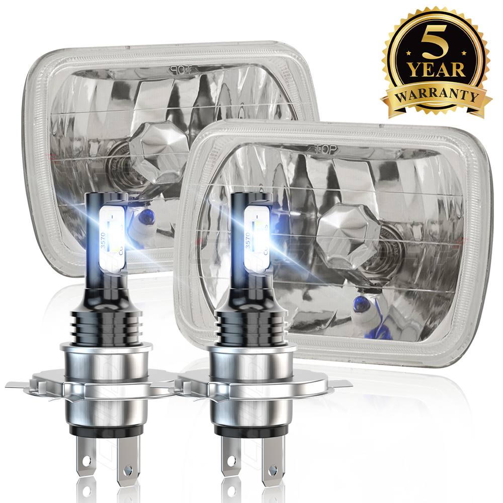 7x6 LED Headlight Kit 6000K Hi/Lo Beam for 1978-1981 Chevy El Camino Malibu LUV Truck  