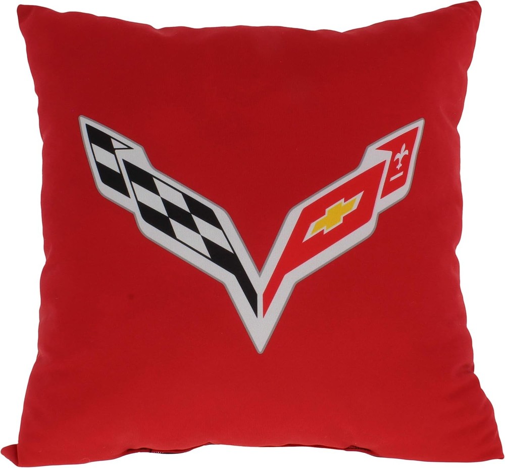 College Covers Corvette Pillow, 16 x 16, Red
