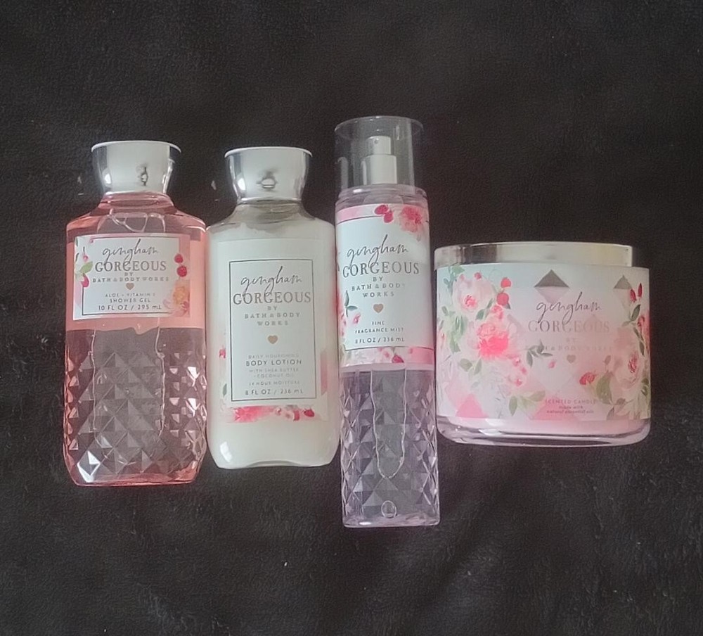 CLEARANCE SALE!!! NEW Bath & Body Works Gingham Gorgeous 4-pc Gift Set-image