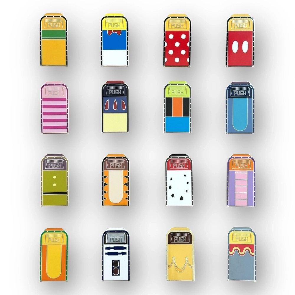 Disney Parks 2025 Character Trash Can Mystery Pins Complete Set with Chasers WDW