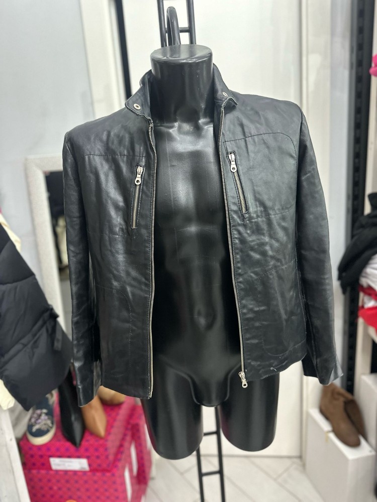 Davin Mens Black Genuine Leather Jacket Size 44 LLV1323