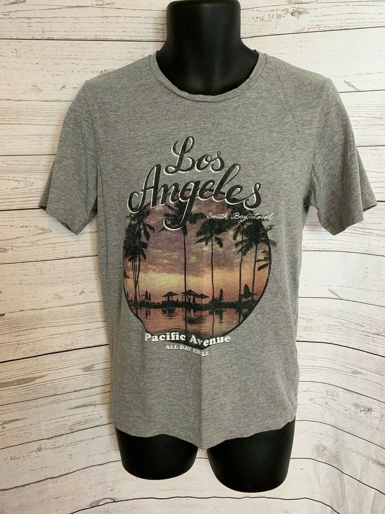 Original Jack Jones Men’s Graphic T-Shirt Los Angeles Pacific Avenue Grey