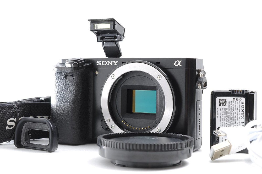 Sony A6000 Alpha 24.3MP black Mirrorless Digital Camera -shots 1,659-Near Mint-
