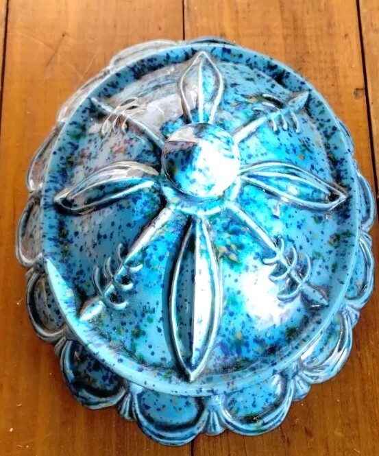 Blue Porcelain Jewelry Box 9x5 Inches for Rings Necklaces