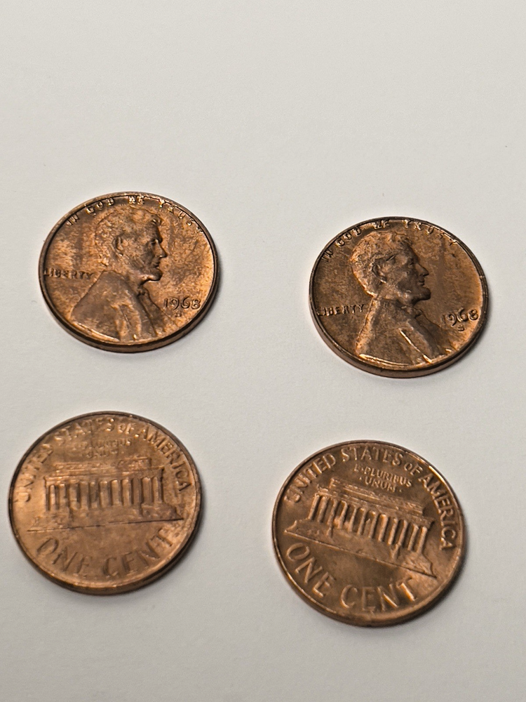 1968-S Lincoln Penny Brilliant AU Condition US Coin