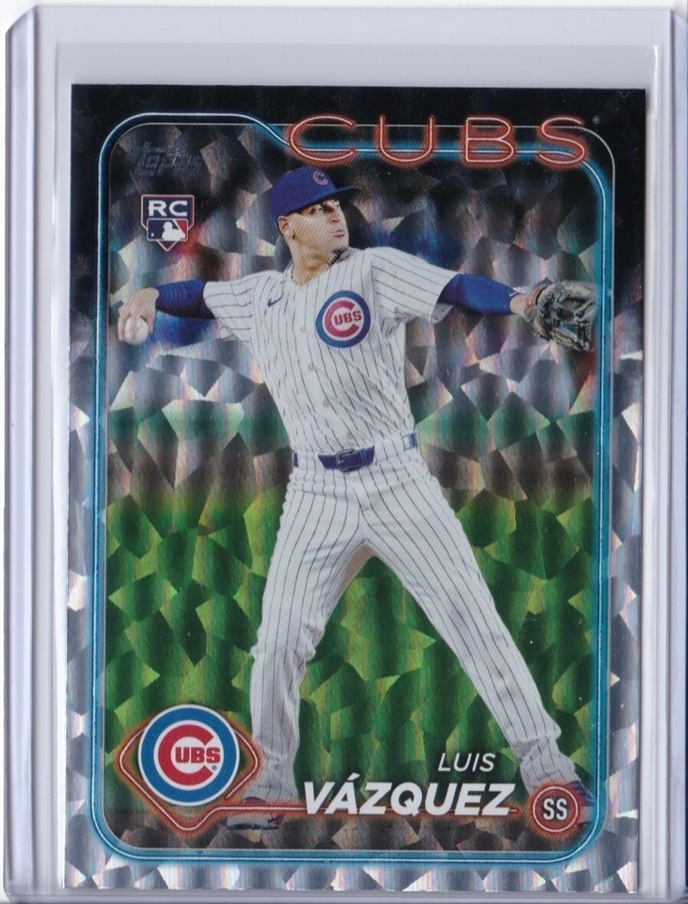 2024 Topps Update Series Silver Crackle Foilboard US245 Luis Vazquez RC