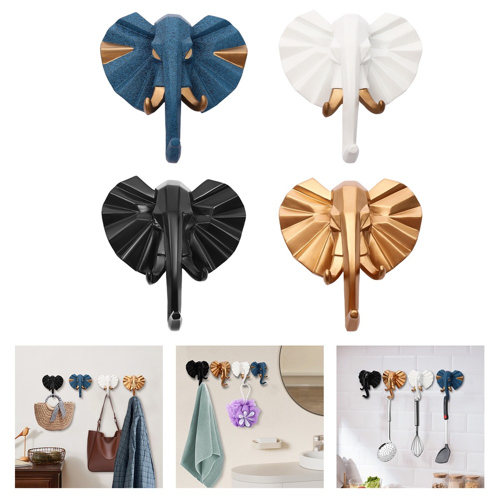 4PCS Stylish Resin Wall Hooks for Coats Keys Bags Mounted Decor