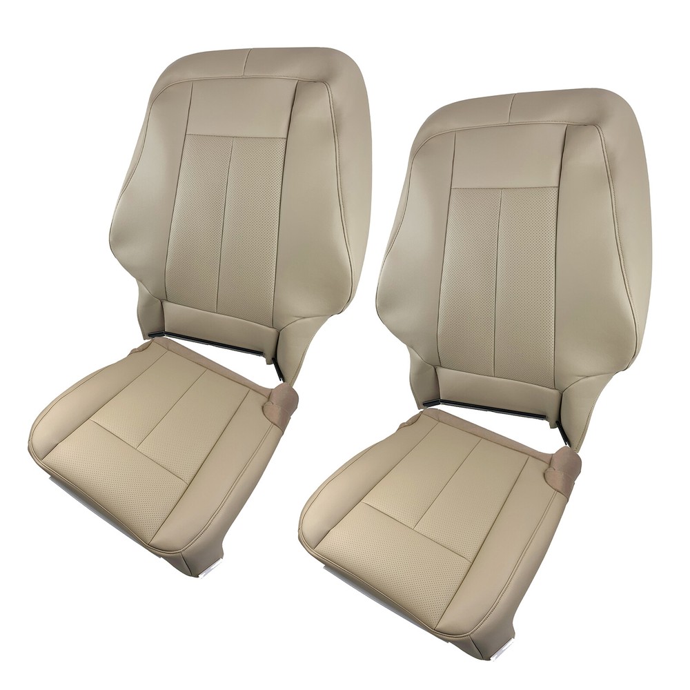For 2007-2014 Ford Expedition Driver Passenger Perforated Leather Seat Cover Tan