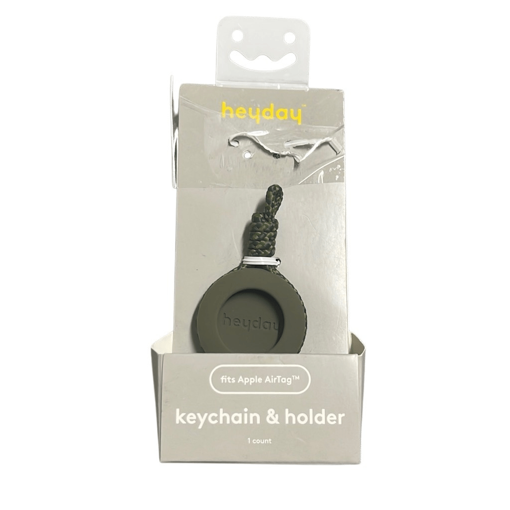 Heyday Silicone Apple AirTag Holder Olive Green Keychain No Carabiner