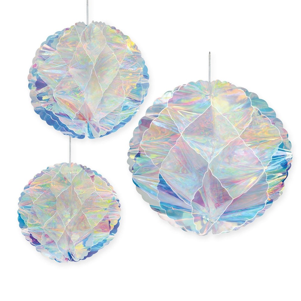 Beistle Iridescent Honeycomb Balls for Party Decorations