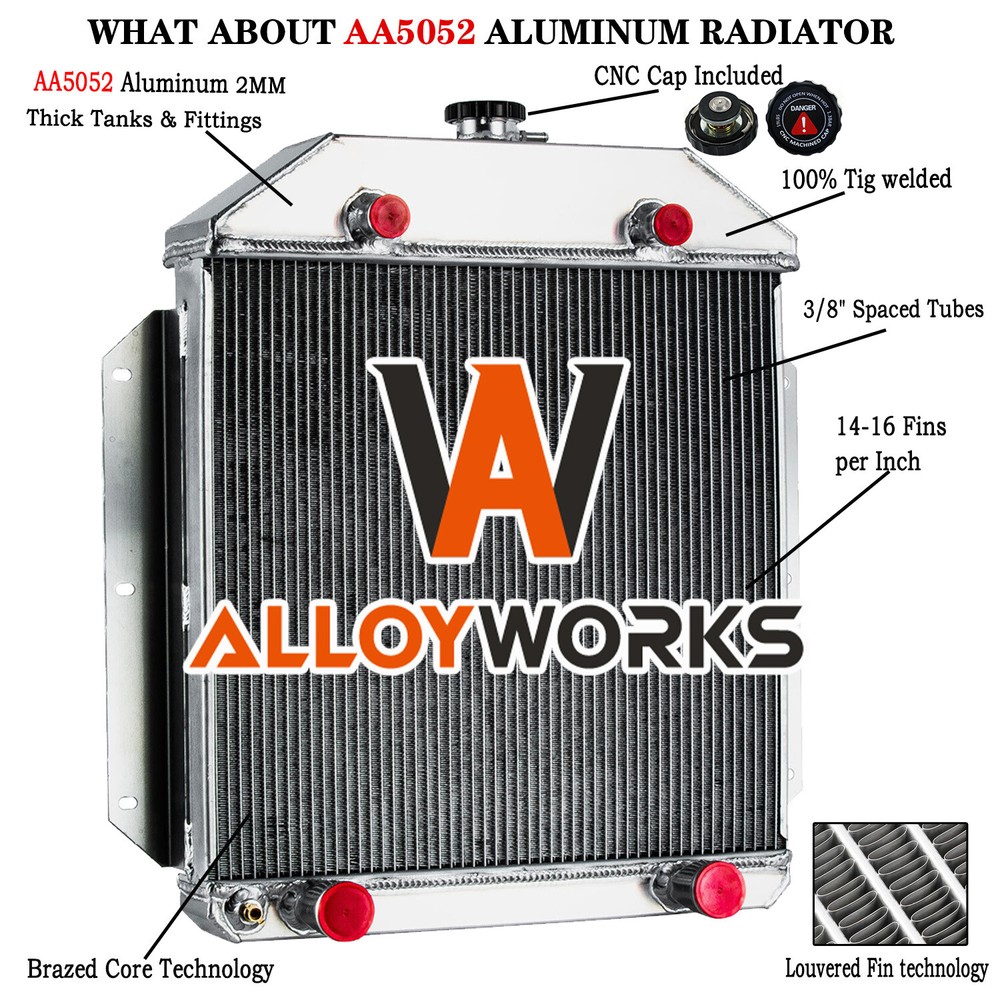 4Row Aluminum Radiator Fit 1949-1953 1951 Ford Cars Flathead Configuration V8 MT