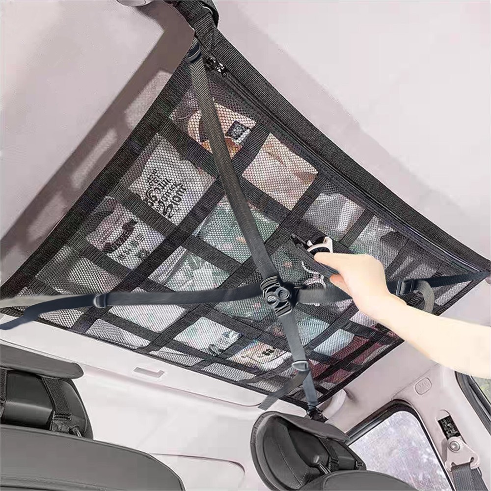 Car Ceiling Cargo Net Pocket 35.4''x25.5'',Car Living Essentials for Long Travel